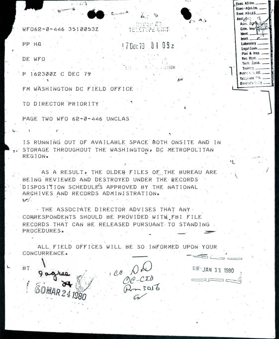 Photo of meo regarding FBI file access